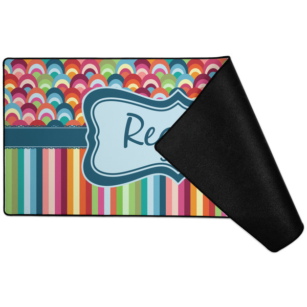 Retro Scales & Stripes Large Gaming Mats - FRONT W/ FOLD