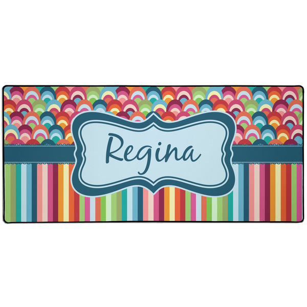 Custom Retro Scales & Stripes Gaming Mouse Pad (Personalized)