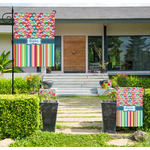Retro Scales & Stripes Large Garden Flag - Single Sided (Personalized)