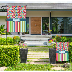 Retro Scales & Stripes Large Garden Flag - Single Sided (Personalized)