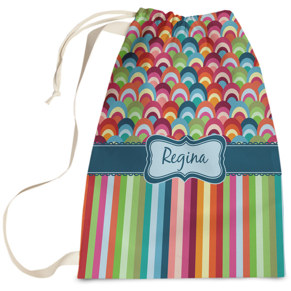 Custom Retro Scales & Stripes Laundry Bag (Personalized)