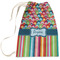 Retro Scales & Stripes Large Laundry Bag - Front View