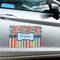 Retro Scales & Stripes Large Rectangle Car Magnets- In Context