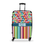 Retro Scales & Stripes Suitcase - 28" Large - Checked w/ Name or Text