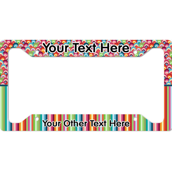 Custom Retro Scales & Stripes License Plate Frame - Style A (Personalized)