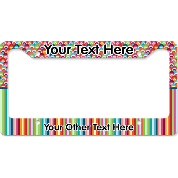 Custom Retro Scales & Stripes License Plate Frame - Style B (Personalized)