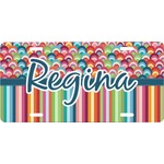 Retro Scales & Stripes Front License Plate (Personalized)