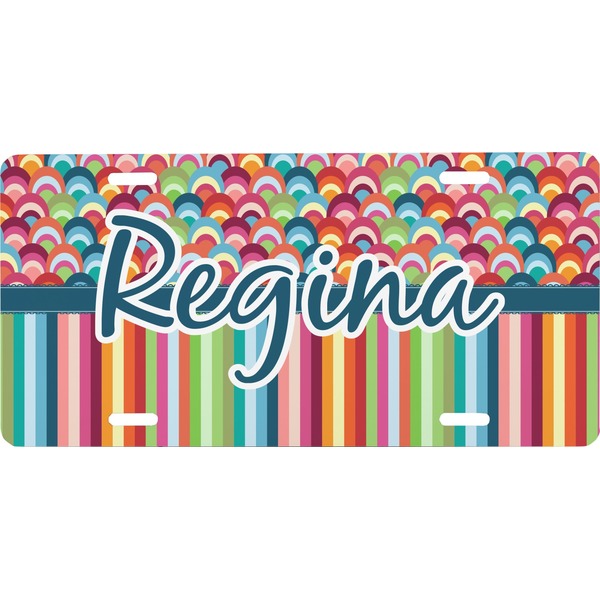 Custom Retro Scales & Stripes Front License Plate (Personalized)
