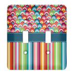 Retro Scales & Stripes Light Switch Cover (2 Toggle Plate)