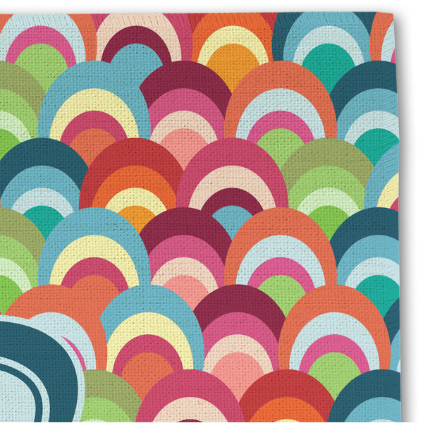 Retro Scales & Stripes Linen Placemat - DETAIL