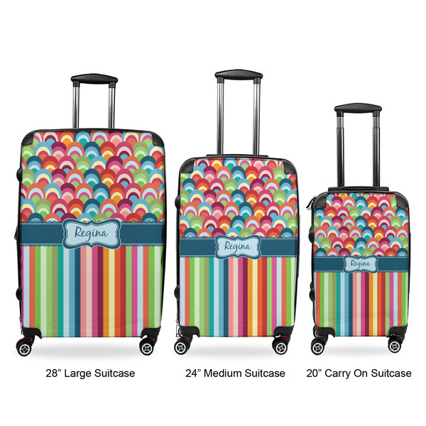 Retro Scales & Stripes Luggage Bags all sizes - With Handle