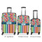 Retro Scales & Stripes Luggage Bags all sizes - With Handle