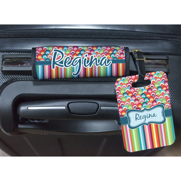 Retro Scales & Stripes Luggage Wrap & Tag