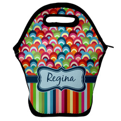 Retro Scales & Stripes Lunch Bag w/ Name or Text