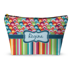 Retro Scales & Stripes Makeup Bag - Small - 8.5"x4.5" (Personalized)