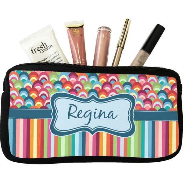 Custom Retro Scales & Stripes Makeup / Cosmetic Bag (Personalized)