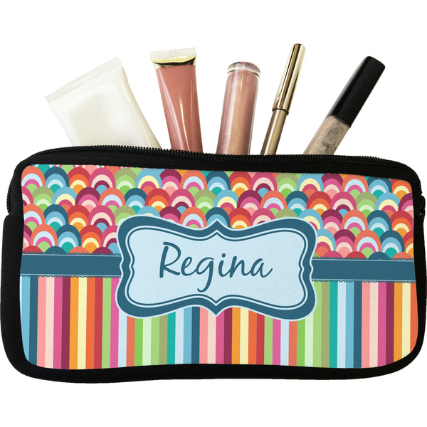 Custom Retro Scales & Stripes Makeup / Cosmetic Bag (Personalized)