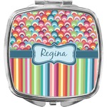 Retro Scales & Stripes Compact Makeup Mirror (Personalized)