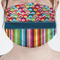 Retro Scales & Stripes Mask - Pleated (new) Front View on Girl