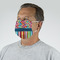 Retro Scales & Stripes Mask - Quarter View on Guy