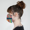 Retro Scales & Stripes Mask - Side View on Girl