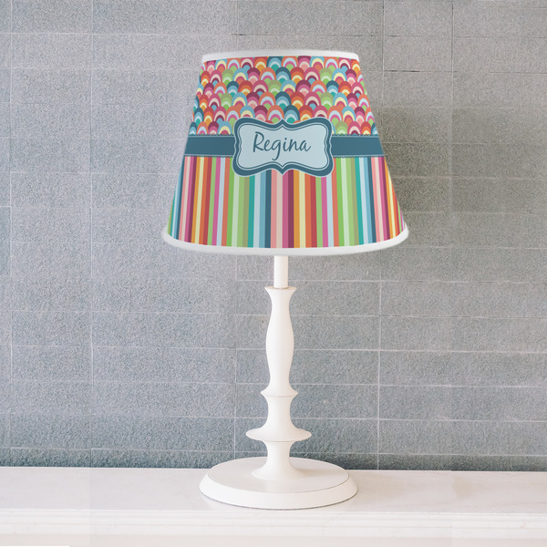 Retro Scales & Stripes Poly Film Empire Lampshade - Lifestyle