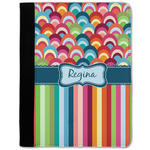 Retro Scales & Stripes Notebook Padfolio - Medium w/ Name or Text