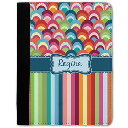 Retro Scales & Stripes Notebook Padfolio - Medium w/ Name or Text