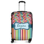 Retro Scales & Stripes Suitcase - 24" Medium - Checked (Personalized)