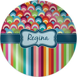 Retro Scales & Stripes Melamine Plate (Personalized)