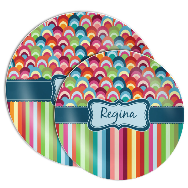 Retro Scales & Stripes Melamine Plates - PARENT/MAIN