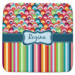 Retro Scales & Stripes Memory Foam Bath Mat - 48"x48" (Personalized)