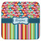 Retro Scales & Stripes Memory Foam Bath Mat - 48"x48" (Personalized)