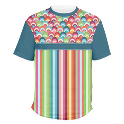 Retro Scales & Stripes Men's Crew T-Shirt - Medium