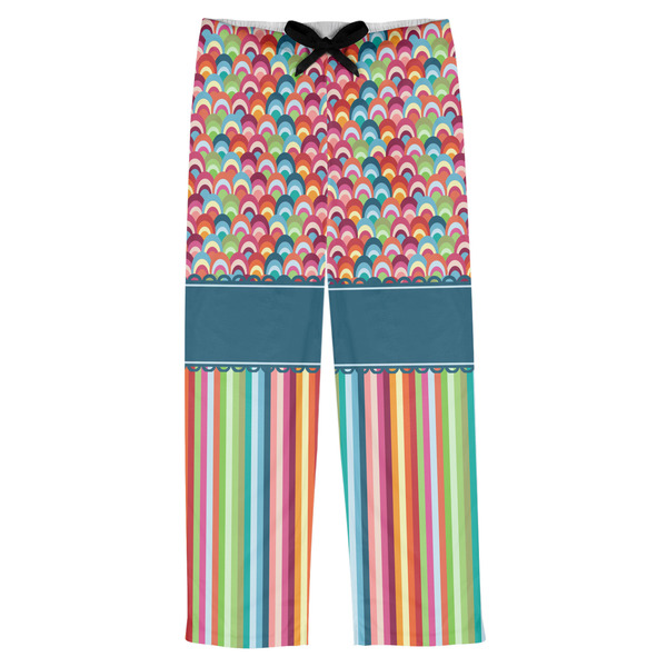 Custom Retro Scales & Stripes Mens Pajama Pants - M