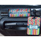 Retro Scales & Stripes Metal Luggage Tag & Handle Wrap - In Context