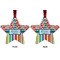 Retro Scales & Stripes Metal Star Ornament - Front and Back