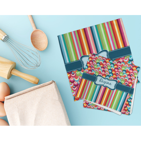 Retro Scales & Stripes Microfiber Dish Rag - LIFESTYLE