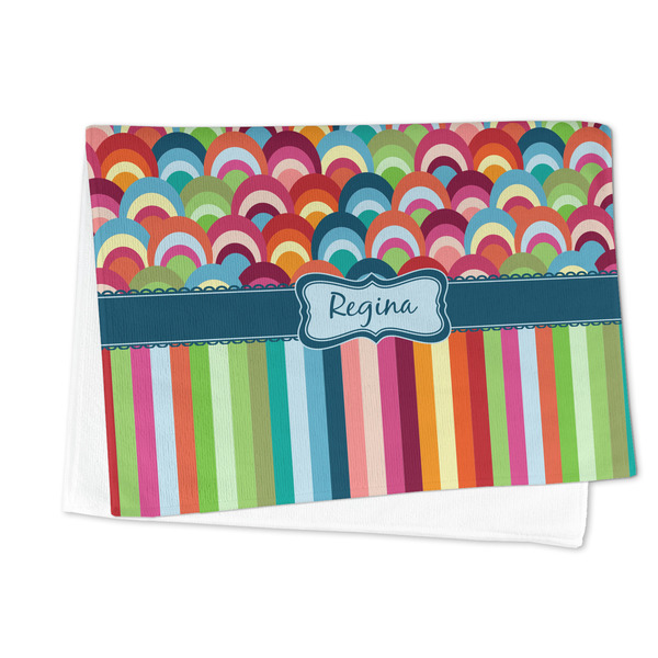 Retro Scales & Stripes Microfiber Dish Towel - FOLDED HALF