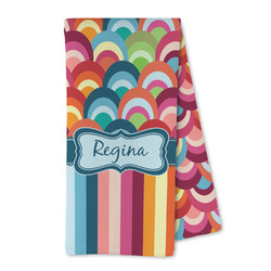 Retro Scales & Stripes Kitchen Towel - Microfiber (Personalized)