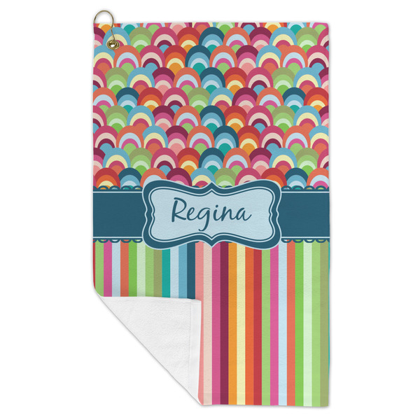 Retro Scales & Stripes Microfiber Golf Towels - FOLD