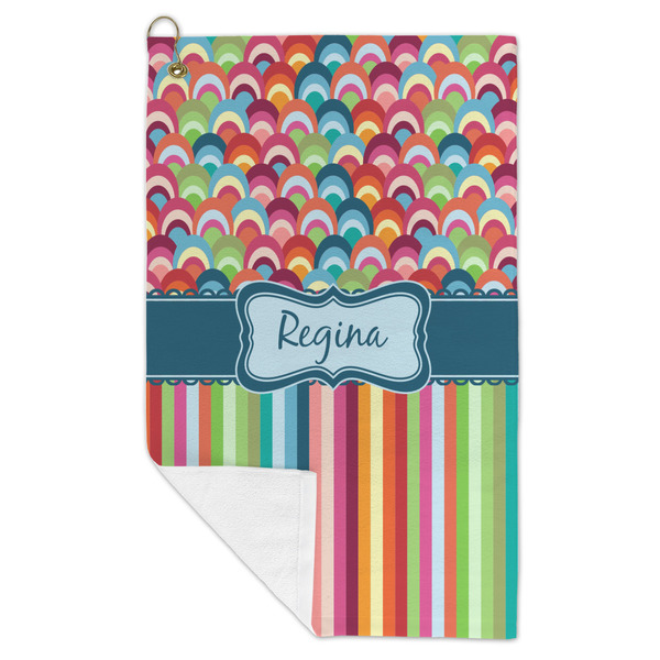 Retro Scales & Stripes Microfiber Golf Towels - FOLD