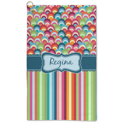 Retro Scales & Stripes Microfiber Golf Towel - Large (Personalized)