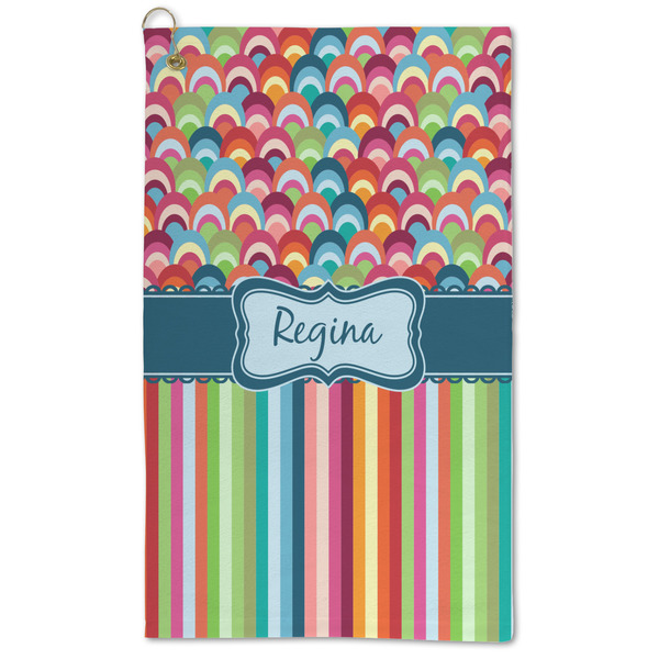 Custom Retro Scales & Stripes Microfiber Golf Towel (Personalized)