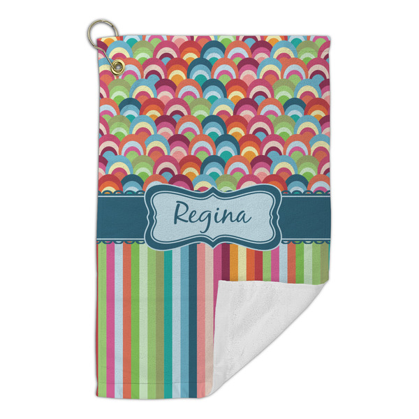 Retro Scales & Stripes Microfiber Golf Towels Small - FRONT FOLDED