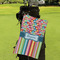 Retro Scales & Stripes Microfiber Golf Towels - Small - LIFESTYLE