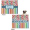 Retro Scales & Stripes Microfleece Dog Blanket - Large- Front & Back