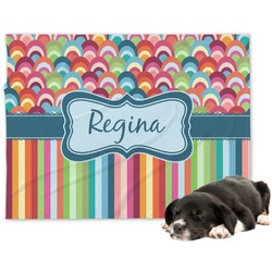 Retro Scales & Stripes Dog Blanket - Regular (Personalized)