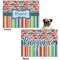 Retro Scales & Stripes Microfleece Dog Blanket - Regular - Front & Back
