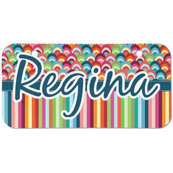 Retro Scales & Stripes Mini/Bicycle License Plate (2 Holes) (Personalized)